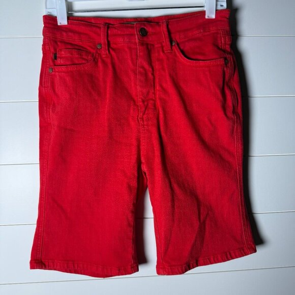 Judy Blue Full Size Large Garmet Dyed Red Women's Shorts - Picture 1 of 9